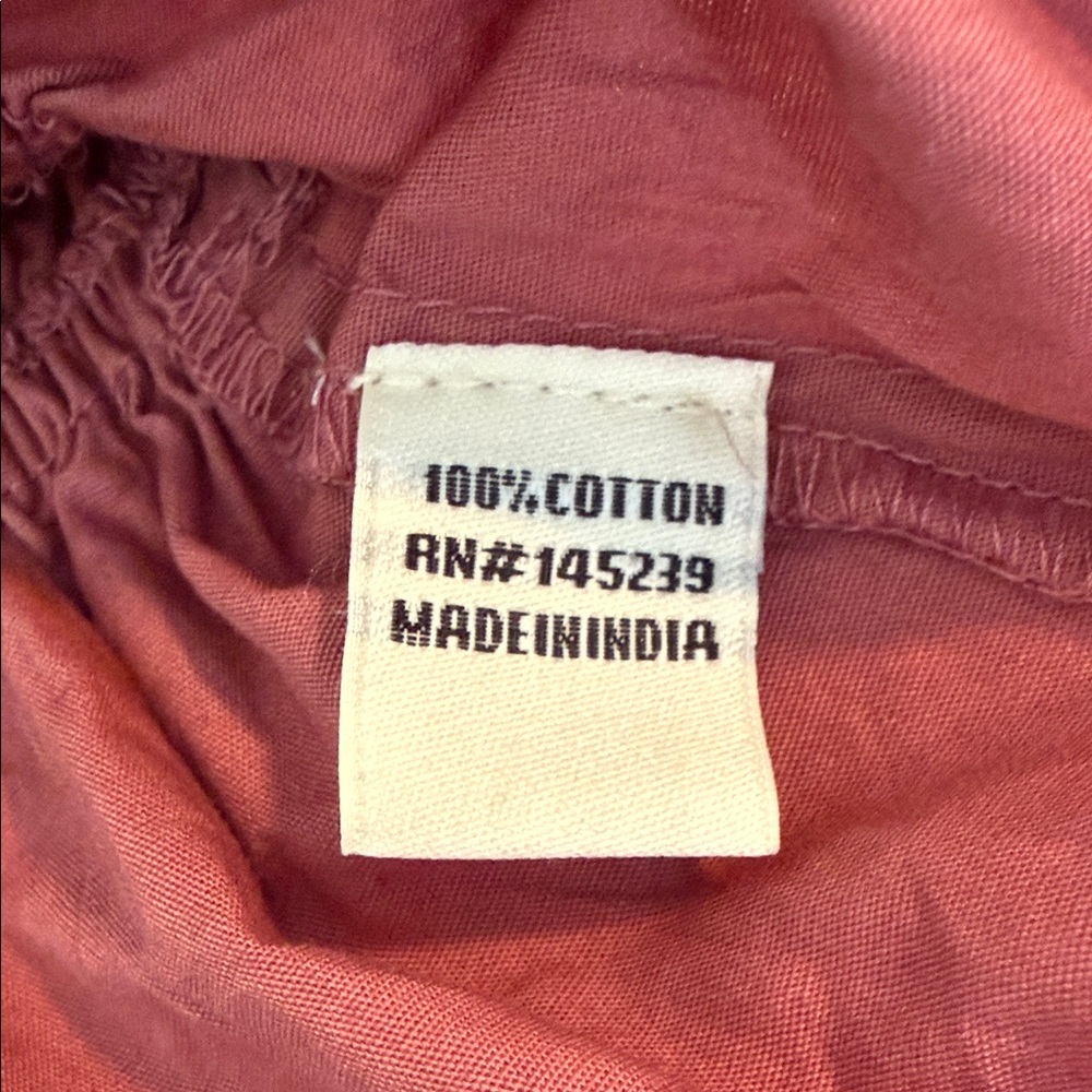 Elegant Puff Sleeve Peplum Blouse - Terracotta - Picture 6 of 6
